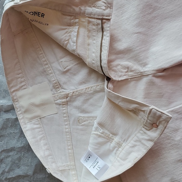 MOTHER CREAM WHITE ACT NATURAL THE HUSTLER ROLLER HEELS HIGH WAISTED JEA… - Picture 5 of 16